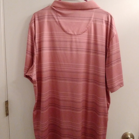 PGA  pro series polo golf shirt XXL Mauve with stripes 100% polyester Polo shi… - Picture 2 of 14